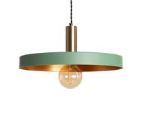 LEDKIA LIGHTING - Lampada a Sospensione Furiko | Design Industriale Elegante | Compatibile con Lampadine E27 (non incluse) | Cavo Regolabile | Uso Interno, Verde, Alluminio