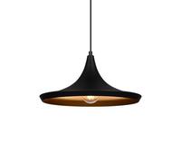 LEDKIA LIGHTING - Lampada a Sospensione in Metallo Presley | Design Giapponese | Compatibile con E27 max 20W | Cavo Regolabile | Per Interni, Nero, Alluminio