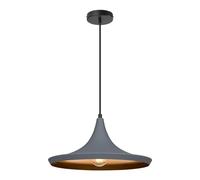 LEDKIA LIGHTING - Lampada a Sospensione in Metallo Presley | Design Tradizionale Giapponese | Regolabile in Altezza | Compatibile E27 | Interni, Grigio, Alluminio