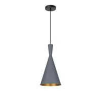 LEDKIA LIGHTING - Lampada a Sospensione Lennon | Design Vintage Conico | Cavo Regolabile 1.20m | Ideale per Cucina, Soggiorno, Camera | E27 Non Inclusa, Grigio, Alluminio