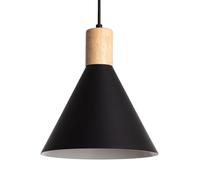 LEDKIA LIGHTING Lampada a Sospensione Metallo e Legno Arbat Nero E27