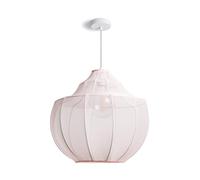 LEDKIA LIGHTING Lampada a Sospensione Metallo e Tessuto Ayla Rosa Pastello per Sale, Soggiorno, Cucina, Camera