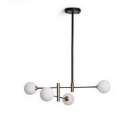 LEDKIA LIGHTING Lampada a Sospensione Metallo e Vetro Bull 4 Nero Opaco G9