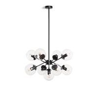 LEDKIA LIGHTING Lampada a Sospensione Metallo e Vetro Wassily 9 Faretti Nero E27