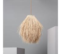 LEDKIA LIGHTING - Lampada a Sospensione Rattan Kathu Manyoya | Design Unico | Compatibile con Lampadina E27 | Cavo Regolabile | Ideale per Cucina, Soggiorno, Camera, Naturale, Rattan
