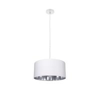 LEDKIA LIGHTING - Lampada a Sospensione Reflect | Design Elegante | Compatibile con Lampadina E27 220-240V | Cavo Regolabile | Uso Interno | Tessuto Resistente, Bianco, Tessile