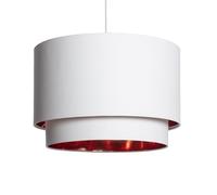 LEDKIA LIGHTING Lampada a Sospensione Tessuto Bello Duo Riflesso Bianco E27