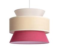 LEDKIA LIGHTING - Lampada a Sospensione Tessuto Chulu | Design Elegante | IP20 per Interni | Compatibile con Lampadine LED E27 | Per Soggiorno Cucina Camera, Rosso Lampone, Tessile