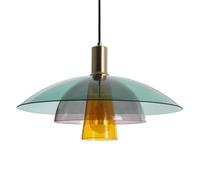 LEDKIA LIGHTING - Lampada a Sospensione Vetro Dolly | Design Vintage Elegante | Compatibile E27 | Ideale per Cucina, Soggiorno, Camera | Multicolore, Vetro, Metallo