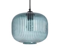 LEDKIA LIGHTING - Lampada a Sospensione Vetro Modra | Finitura Trasparente | Design per Interni | Compatibile con Lampadine E27 | Uso Versatile in Casa e Locali, Azzurro, Vetro