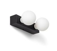 LEDKIA LIGHTING Lampada da Parete Bagno Metallo 2 Faretti Aizkra Nero E27
