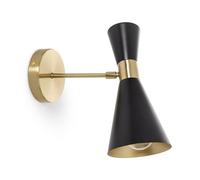 LEDKIA LIGHTING - Lampada da Parete Jigger | Design Elegante Retrò | Finiture di Alluminio Resistenti | Compatibile con Lampadine E27 | Per Sale, Cucine, Camere, Nero, Alluminio