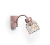 LEDKIA LIGHTING Lampada da Parete Metallo e Vetro Aziel Rosa Incarnato E27
