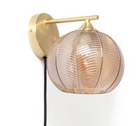 LEDKIA LIGHTING Lampada da Parete Metallo e Vetro Klimt Ambra E27
