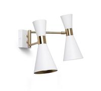 LEDKIA LIGHTING Lampada da Parete Orientabile Metallo 2 Faretti Jigger Bianco E27