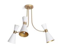 LEDKIA LIGHTING Lampada da Soffitto Metallo 3 Faretti Jigger Bianco E27