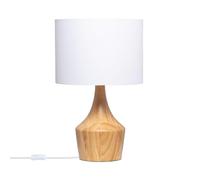 LEDKIA LIGHTING - Lampada da Tavolo Dabai | Design Nordico con Finiture di Legno | Compatibile con Lampadina E27 (non inclusa) | Uso Interno IP20, Naturale, Legno