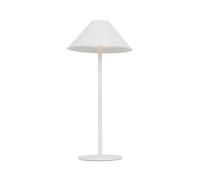 LEDKIA LIGHTING - Lampada da Tavolo LED 3W Portatile | Batteria USB Ricaricabile | Design Prisma Moderno | Dimmerabile al Tocco | Uso Interno ed Esterno, Bianco, Metallo