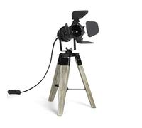 LEDKIA LIGHTING Lampada da Tavolo Legno e Metallo Cinema Kurangna XS Nero per Sale, Soggiorno, Cucina, Camera