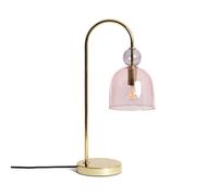 LEDKIA LIGHTING - Lampada da Tavolo Metallo e Vetro | Design Elegante Vintage | Compatibile con Lampadine E14 fino a 20W | Uso Interno IP20, Oro, Metallo, Vetro