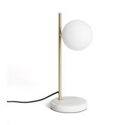 LEDKIA LIGHTING - Lampada da Tavolo Metallo e Vetro Lune | Design Moderno e Versatile | Compatibile con Lampadina G9 (non inclusa) | Adatta per Interni, Bianco