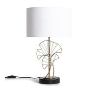 LEDKIA LIGHTING Lampada da Tavolo Palm Metallo Bianco per Sale, Soggiorno, Cucina, Camera