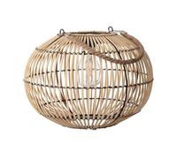 LEDKIA LIGHTING - Lampada da Tavolo Solare LED per Esterni | Design Rattan Boho-Chic | IP44 | Ricarica Solare | Maniglia Trasportabile, Naturale