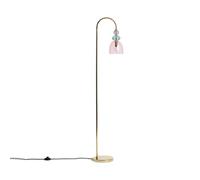 LEDKIA LIGHTING - Lampada da Terra Baudelaire | Design Vintage | Compatibile con Lampadina E14 | Ideale per Soggiorno, Cucina, Camera | Oro, Metallo Vetro