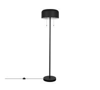 LEDKIA LIGHTING - Lampada da Terra Bedourie | Design Moderno ed Elegante | 2 Interruttori Maniglia | Compatibile con Lampadine E27 | Per Interni, Nero, Metallo