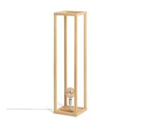 LEDKIA LIGHTING - Lampada da Terra Coba | Design Nordico-Vintage | E27 Compatibile | IP20 Interno | Realizzata in Legno, Naturale