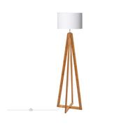 LEDKIA LIGHTING - Lampada da Terra in Legno Korsade | Design Moderno e Versatile | Compatibile con Lampadina E27 fino a 40W | Protezione IP20, Bianco