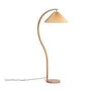 LEDKIA LIGHTING - Lampada da Terra Legno Luanda | Stile Naturale | Paralume in PC Origami | Alta 1465 mm | Compatibile E27 40W Max | Uso Interno | IP20, Arancione, Legno