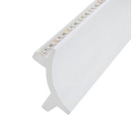 LEDKIA LIGHTING - Modanatura per 2 Strisce LED 2m | Design ad Arco | Resistente agli Urti | Installazione Facile | Per Soffitti e Zoccoli, Bianco, Polimero Estruso ad Alta Densità