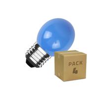 LEDKIA LIGHTING Pack 4 Lampadine LED E27 3W 300 lm G45 Blu Azzurro