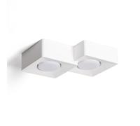 LEDKIA LIGHTING Plafoniera in Gesso 2 Faretti Quman Bianco