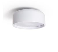 LEDKIA LIGHTING - Plafoniera in Metallo Lumpur | Compatibile con Lampadina E27 fino a 20W | Design Moderno e Resistente | Facile Installazione | Ø35 cm, Altezza 18 cm, Bianco