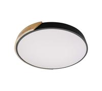 LEDKIA LIGHTING - Plafoniera LED 36W Circolare | CCT Regolabile da 2700K a 6500K | Ø500 mm | Legno e Metallo Durevole | Montaggio Facile, Nero, Metallo