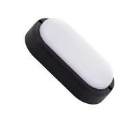 LEDKIA LIGHTING Plafoniera LED soffitto per Soggiorno, Cucina, Bagno 15W Ovale per Esterni 85x173 mm IP65 Black 6500K Bianco Freddo