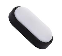 LEDKIA LIGHTING Plafoniera LED soffitto per Soggiorno, Cucina, Bagno 25W Ovale per Esterni 96x198 mm IP65 Black 3000K Bianco Caldo