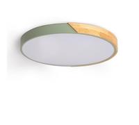 LEDKIA LIGHTING - Plafoniera LED soffitto per Soggiorno, Cucina, Bagno 36W | CCT Selezionabile | Ø500 mm | Luce Regolabile 2700-6500K | Installazione Facile | Metallo e Legno, Verde, Metallo