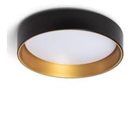 LEDKIA LIGHTING - Plafoniera LED soffitto per Soggiorno, Cucina, Bagno Soffitto | 20W CCT Selezionabile | Ø450 mm Metallo | Cambia Colore: Caldo, Neutro, Freddo | 1600 lm | Durata 40.000 Ore, Nero/Oro