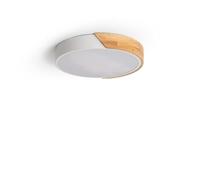 LEDKIA LIGHTING - Plafoniera LED soffitto per Soggiorno, Cucina, Bagno Soffitto Circolare | 18W CCT Selezionabile | 1600 lm Luminosità | Ø320 mm Compatto | Metallo e Legno, Bianco