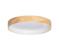 LEDKIA LIGHTING - Plafoniera LED soffitto per Soggiorno, Cucina Soffitto 30W | CCT Selezionabile | Ø570 mm | Acciaio e Legno | Adatta per Soggiorno, Cucina, Bianco, Lega di acciaio