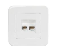 LEDKIA LIGHTING Presa RJ45 Internet+ RJ11 Telefono Classic Argento