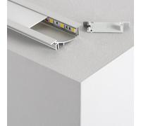 LEDKIA LIGHTING Profilo Alluminio da Incasso 1m Luce Diffusa per Strisce LED fino a 10mm Coperchio Traslucido