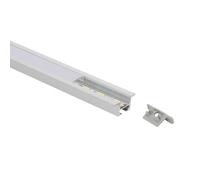 LEDKIA LIGHTING Profilo Alluminio da Incasso a Soffitto con Clip per Strisce LED fino a 12 mm Coperchio Traslucido 2 m