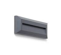 LEDKIA LIGHTING Segnapasso LED per Esterno 2W da Superficie Parete Rettangolare Nero Elide 2700K Bianco Caldo