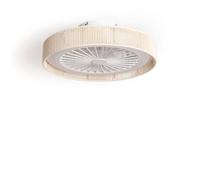 LEDKIA LIGHTING Ventilatore da Soffitto Alma Tipo Plafoniera Decorativa Bianca con Luce LED CCT 1920 lm, Motore DC 15W Silenzioso ed Efficiente, Pale Nascoste, 6 Velocità, 50 cm, Telecomando