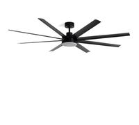 LEDKIA LIGHTING Ventilatore da Soffitto con Illuminazione Silenziosa DC Hidra XXL Nero Telecomando Grande (oltre 20 m²) 165 cm Nero
