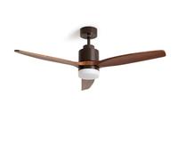 LEDKIA LIGHTING Ventilatore da Soffitto con luce Silenzioso DC Forest EVO Legno Scuro Telecomando Grande (più di 20 m²) 132 cm Marrone